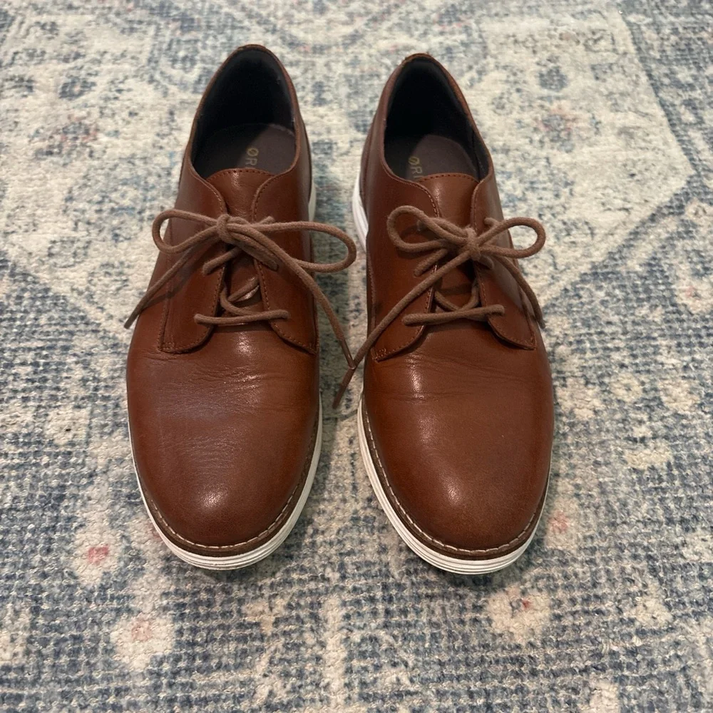 Cole Haan Brown Leather Flats with White Sole - Picture 2 of 5